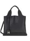 Hogan Structured Pebbled Shoulder Bag With Versatile Design In Black
