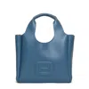 Hogan Small Leather Tote Bag With Structured Shape In Blue