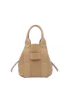 Hogan Handbag With Detachable Strap And Top Handles In Neutral