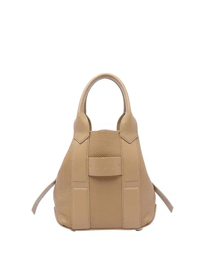 Hogan Small  Script Handbag In Sand