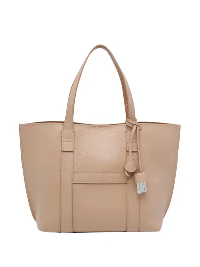 Hogan Small Script Leather Shoulder Bag In Brown