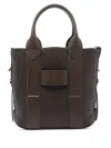 Hogan Small Script Leather Handbag In Brown