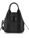 Hogan Medium Leather Handbag With Pebbled Texture In Black