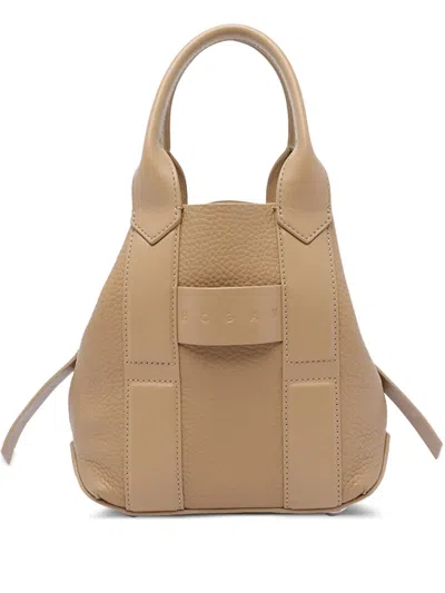 Hogan Small Shopping Script Leather Tote Bag