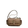 Hogan Small Taupe Leather Flap Bag In Brown