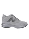 Hogan Smoke Gray Suede Sneakers In Animal Print