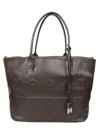 Hogan Smooth Dark Brown Leather Tote Bag In Brown