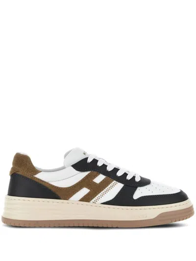 Hogan Smooth Leather And Suede H630 Sneakers Shoes In Brown