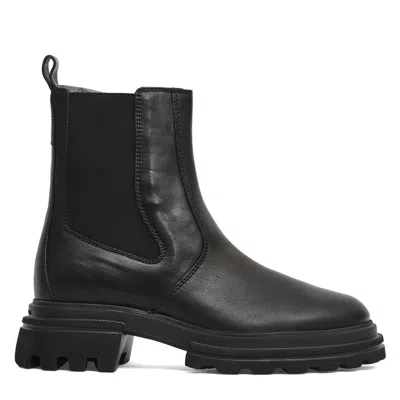 Hogan Smooth Leather Chelsea Boots In Black