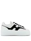 Hogan Smooth Leather H Stripes Platforms. In Multi