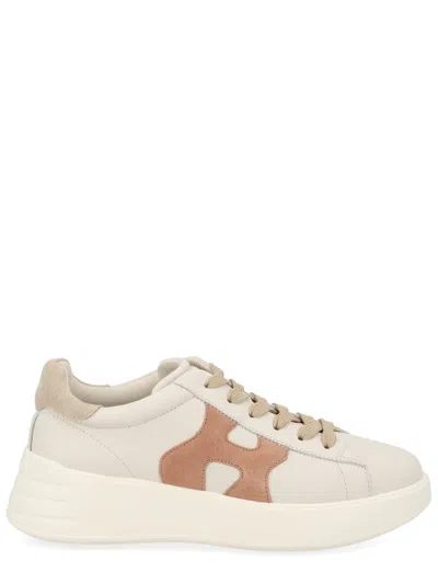 HOGAN SMOOTH LEATHER SUEDE LOGO CUSHIONED SNEAKERS
