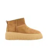 Hogan Smooth Suede Ankle Boots In Brown