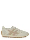 Hogan 86er Leather And Technical Fabric Sneakers In White