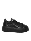 Hogan H Stripes Sneakers With Round Toe And Reinforced Heel In Black