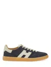 Hogan H327 Lace-up Sneakers With Contrasting Logo In Animal Print