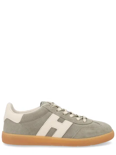 Hogan Neutrals Cool Side Stitched Logo Suede Sneakers In Multi