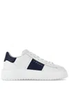 Hogan Panelled Design Calf Leather Sneakers With Chunky Sole In White
