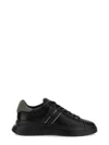 Hogan Black Leather Sneakers In Black