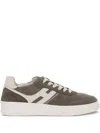 Hogan Lace-up Suede Sneakers With Memory Foam Insole In Gray