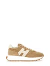 Hogan Low Top Sneakers With Rubber Sole And Suede Upper In Neutral