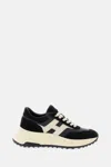 Hogan Suede And Nappa Leather Sneakers With Contrast Panel In Black
