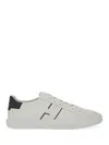 Hogan White Leather Sneakers With Logo Design And Rubber Sole