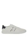 Hogan White Leather Sneakers With Logo Design And Rubber Sole In White