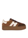 Hogan Platform Sneakers With Suede Upper And Contrasting Logo In Multi