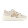 Hogan Leather Sneakers Rebel Panelled Platform Round Suede