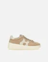 Hogan Rebel Suede High-top Trainers In Beige