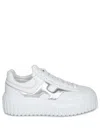 Hogan H-stripes Leather Sneakers In White