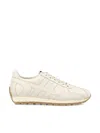 Hogan Rounded Nappa Leather Sneakers With Elevated Profile In White