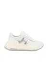 Hogan H669 Lace-up Sneakers With Silver Logo Detail In White