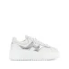 Hogan H-stripes Leather Sneakers In White