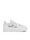 Hogan H-stripes Leather Sneakers In White