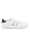 Hogan White Leather Sneakers With Logo Design And Rubber Sole In White