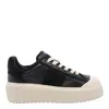 Hogan Leather And Suede Sneakers With Contrasting Sole In Black