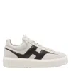 Hogan H-stripes Logo Lace-up Sneakers In White