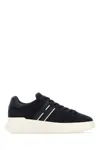 Hogan Black Leather Sneakers With Logo-embellished Side Panels In Black