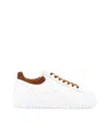 Hogan White Leather Sneakers With Sole In White