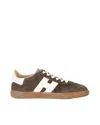 Hogan Low-top Suede Sneakers With Contrasting Stripe In Brown