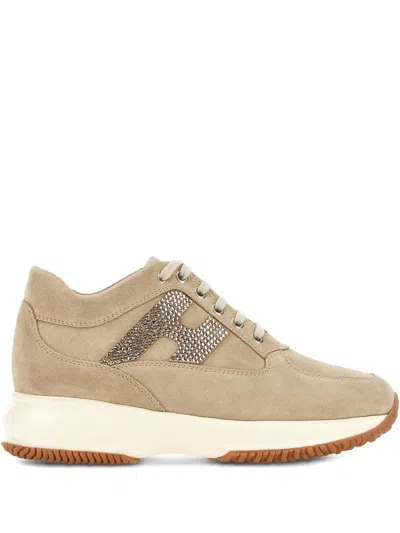 Hogan Sneakers Aus Leder In Nude
