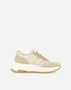 Hogan Leather And Suede Platform Sneakers In Beige