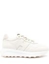 Hogan White Leather H641 Sneakers In Beige