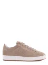 Hogan Rubber Sole Sneakers Perforated Detailing In Beige
