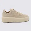 Hogan Suede Platform Sneakers Round Toe In Neutral