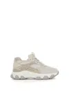 Hogan Active Panelled Leather Sneakers With Perforated Detailing In Beige