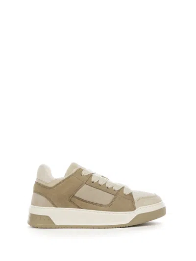 Hogan Leather Mid-top Sneakers With Maxi Laces In Brown