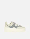 Hogan Sneakers H Stripes Avorio In Beige/light Blue