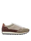 Hogan Suede Calf Leather Sneakers With Lettering In Beis